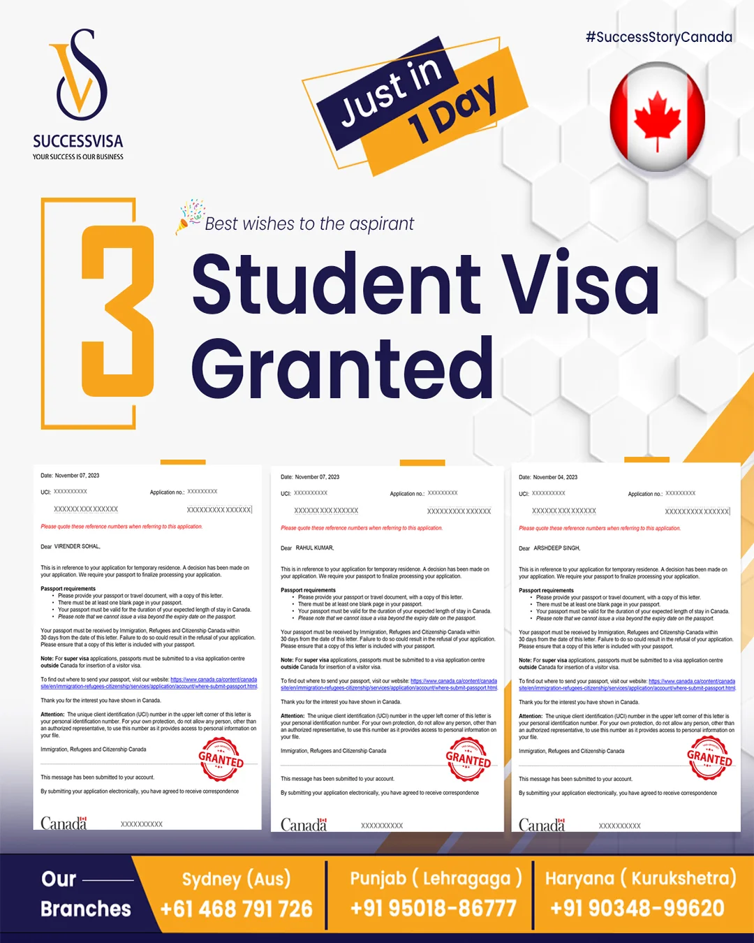 Success Stories Canada Visa 8nov